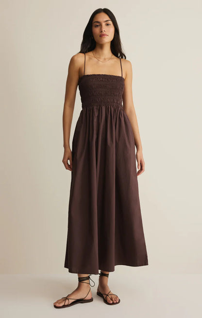 Cornelia Getaway Midi Dress - Chocolate Cherry