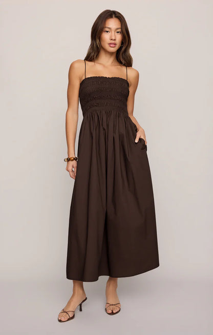 Cornelia Getaway Midi Dress - Chocolate Cherry