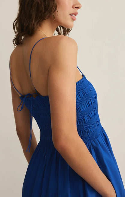 Cornelia Poplin Maxi Dress - Nautical Blue