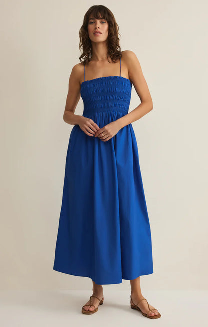 Cornelia Poplin Maxi Dress - Nautical Blue