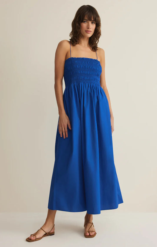 Cornelia Poplin Maxi Dress - Nautical Blue
