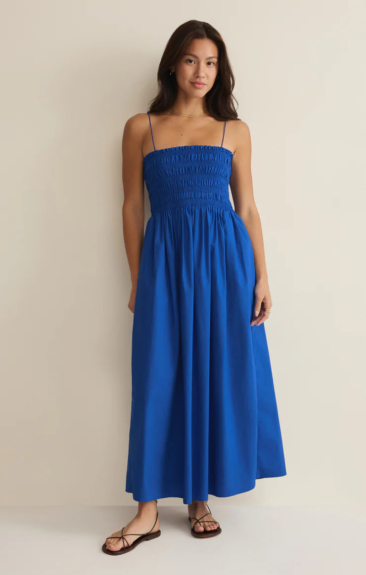 Cornelia Poplin Maxi Dress - Nautical Blue