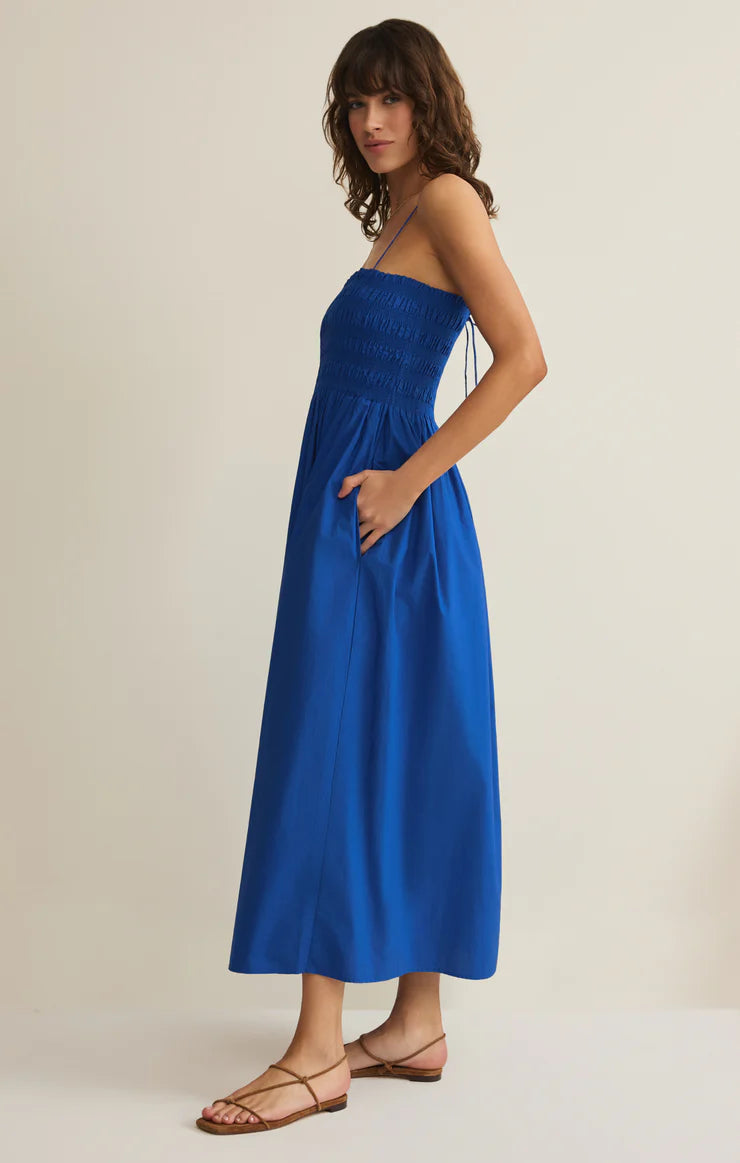 Cornelia Poplin Maxi Dress - Nautical Blue