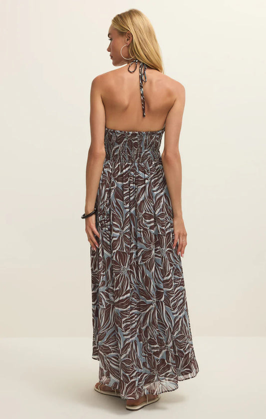 Lanie Zinn Floral Maxi Dress - Chocolate Cherry