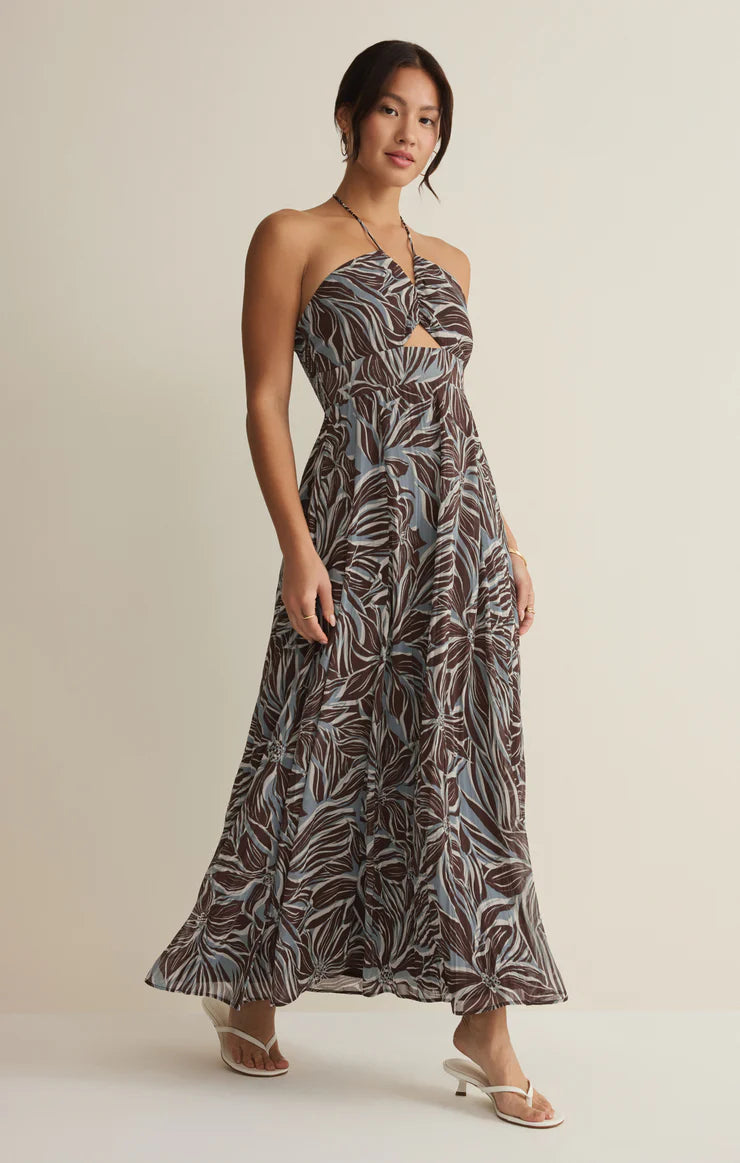 Lanie Zinn Floral Maxi Dress - Chocolate Cherry