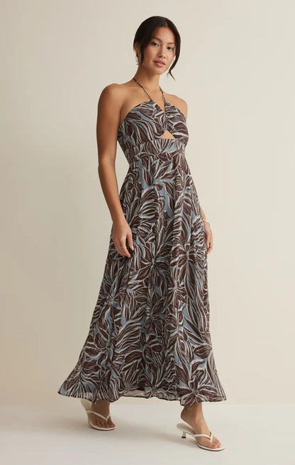 Lanie Zinn Floral Maxi Dress - Chocolate Cherry