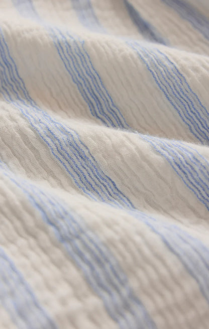 Shellbound Striped Gauze Dress - Sea Salt