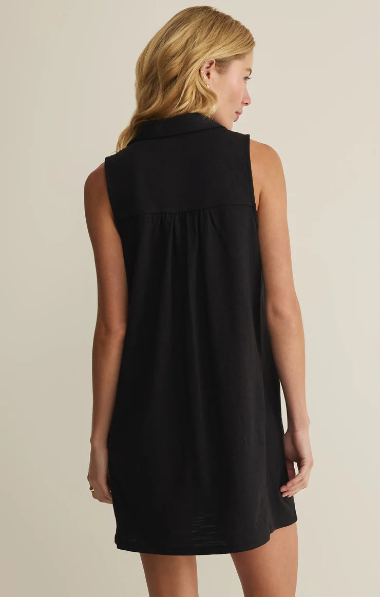 New Light Textured Mini Dress - Black