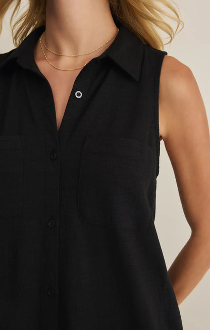 New Light Textured Mini Dress - Black