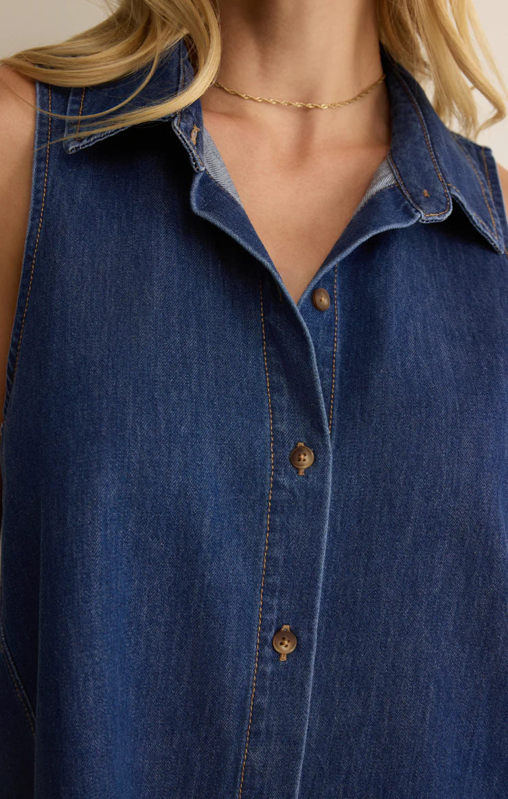 New Light Denim Mini Dress - Deep Water