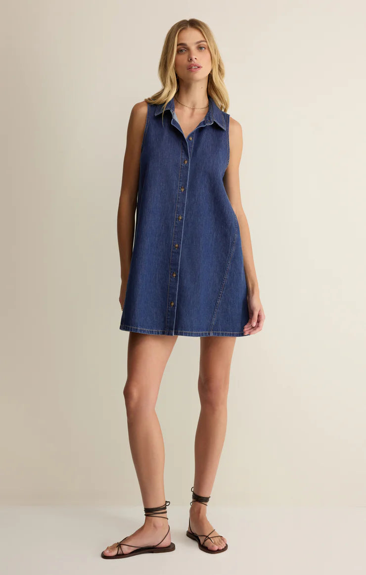 New Light Denim Mini Dress - Deep Water