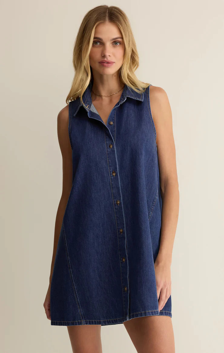 New Light Denim Mini Dress - Deep Water