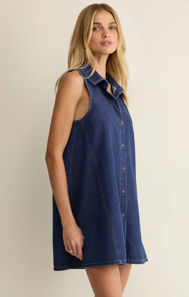New Light Denim Mini Dress - Deep Water
