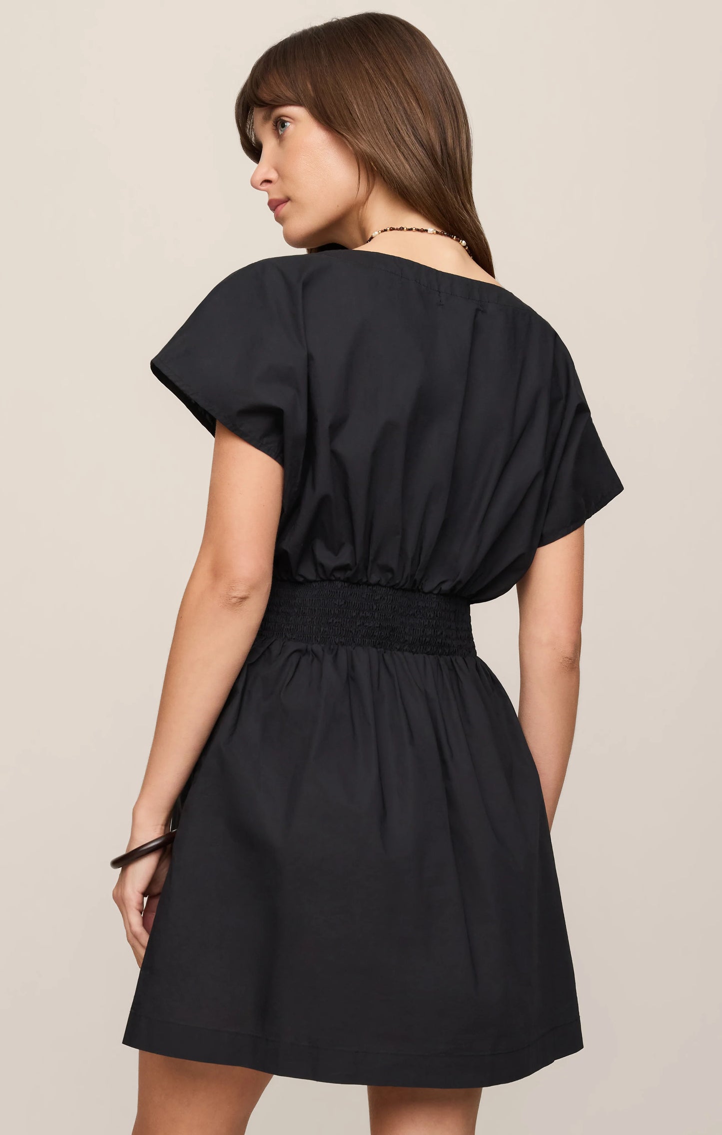 Sanna Poplin Mini Dress - Black