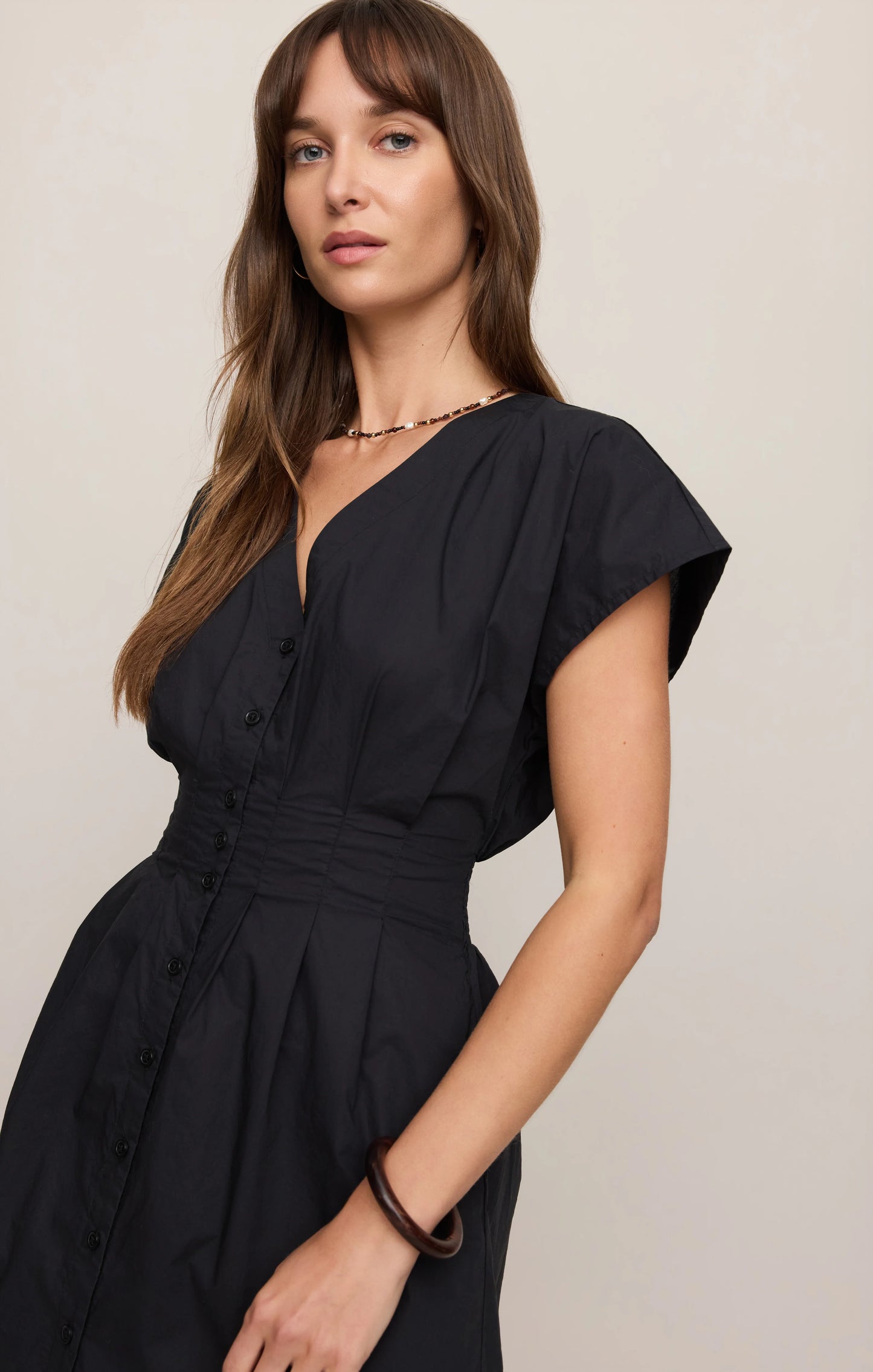 Sanna Poplin Mini Dress - Black