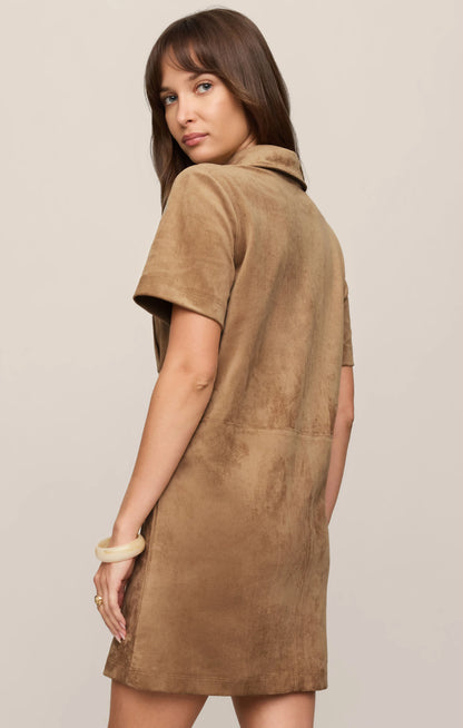 Leone Suede Mini Dress - Light Sand