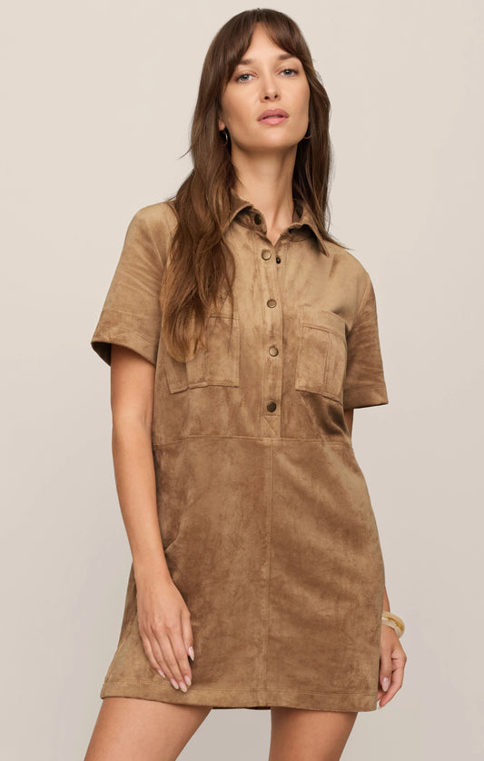 Leone Suede Mini Dress - Light Sand