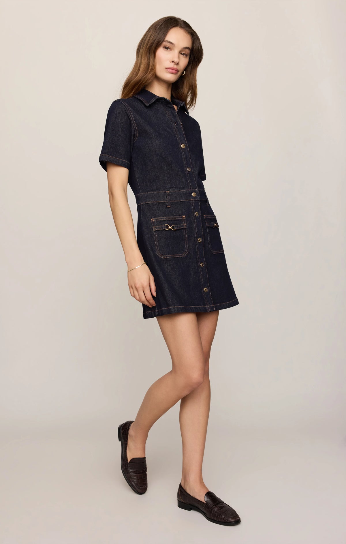 Crush Denim Mini Dress - Midnight Air