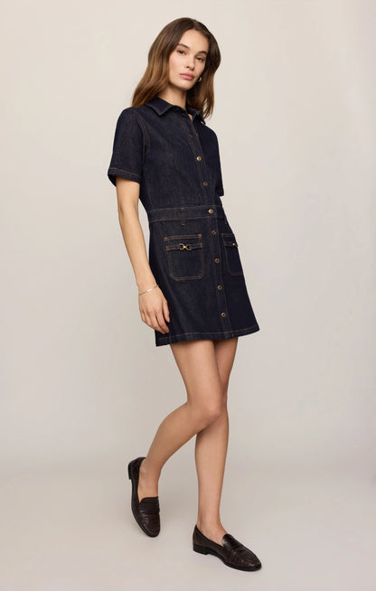 Crush Denim Mini Dress - Midnight Air