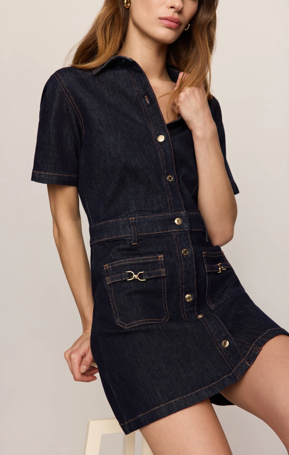 Crush Denim Mini Dress - Midnight Air