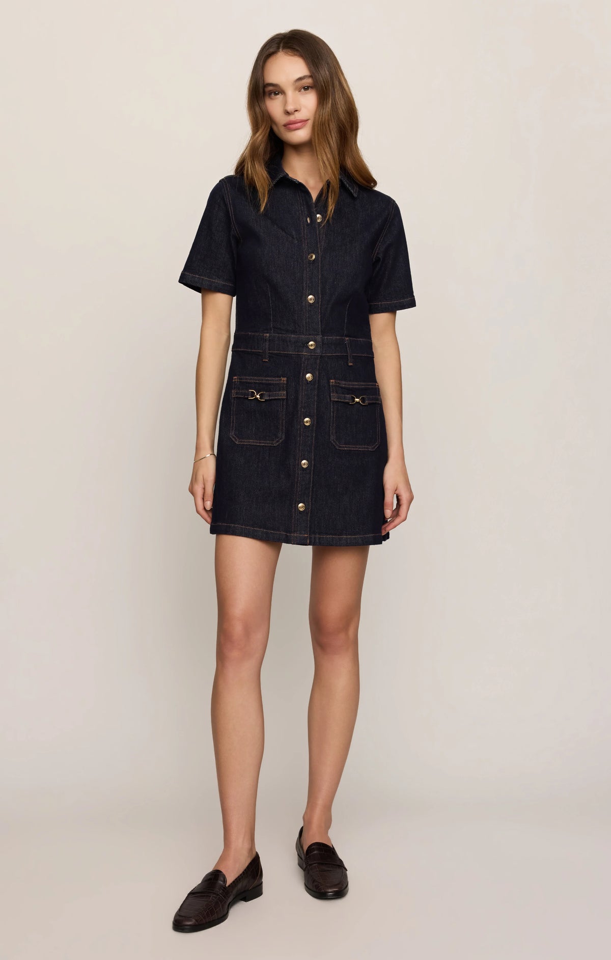 Crush Denim Mini Dress - Midnight Air