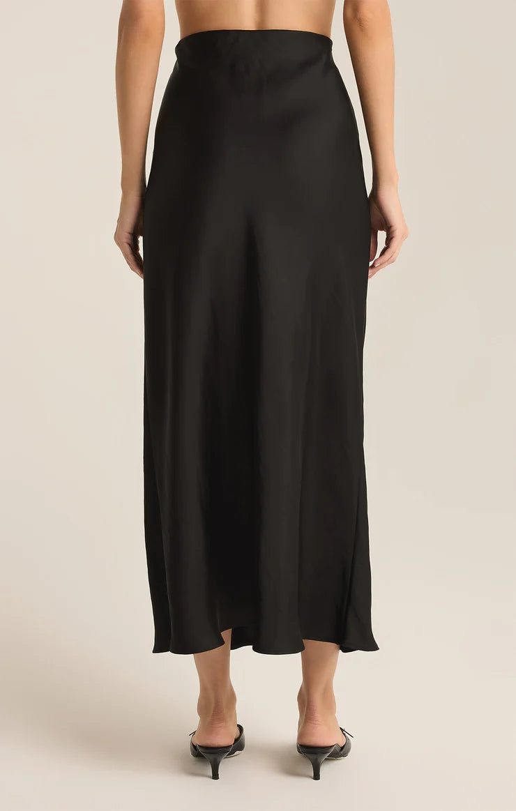 Z SUPPLY - Europa Luxe Sheen Midi Skirt - Black