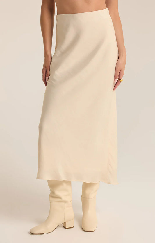 Z SUPPLY - Europa Luxe Sheen Midi Skirt - Sea Salt