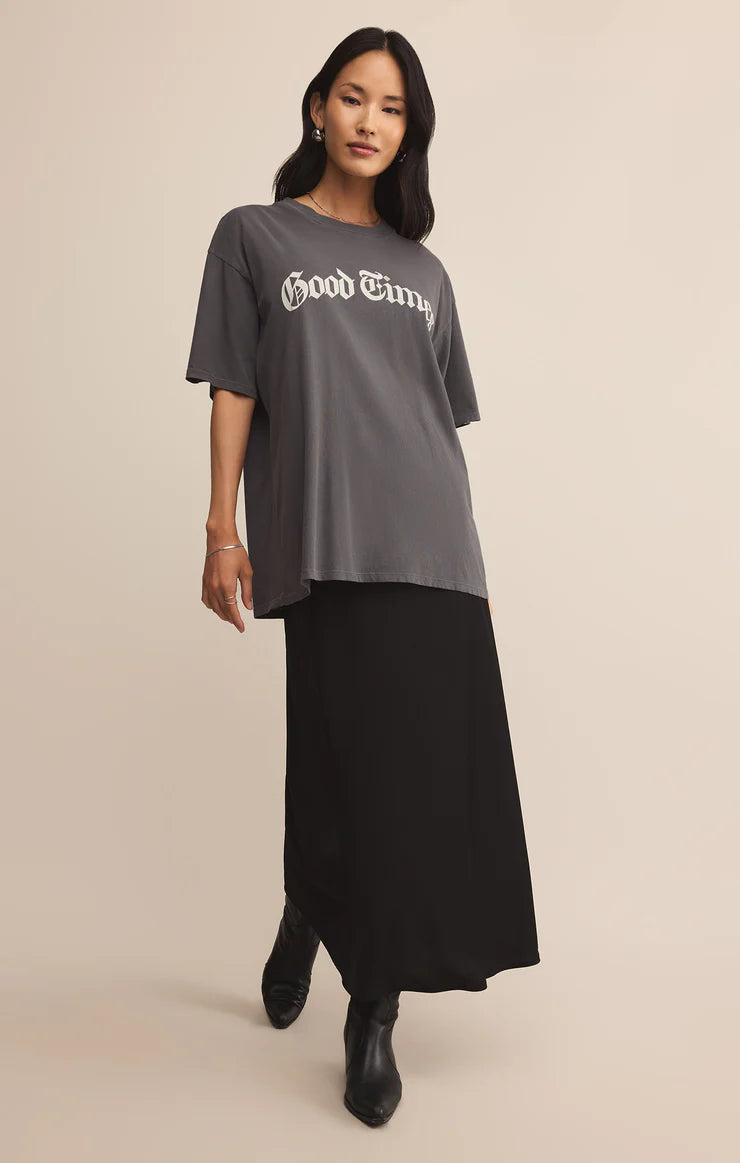 Izabel Luxe Satin Skirt - Black
