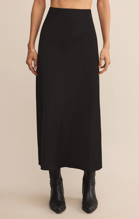 Izabel Luxe Satin Skirt - Black