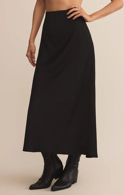 Izabel Luxe Satin Skirt - Black