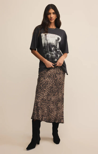 Izabel Leopard Skirt - Desert Tan