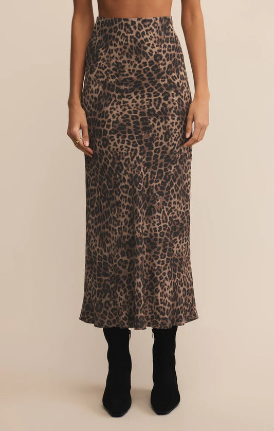 Izabel Leopard Skirt - Desert Tan