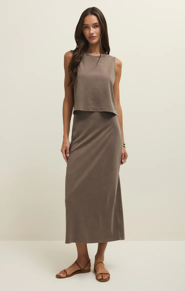 Gail Midi Skirt - Perfectly Taupe