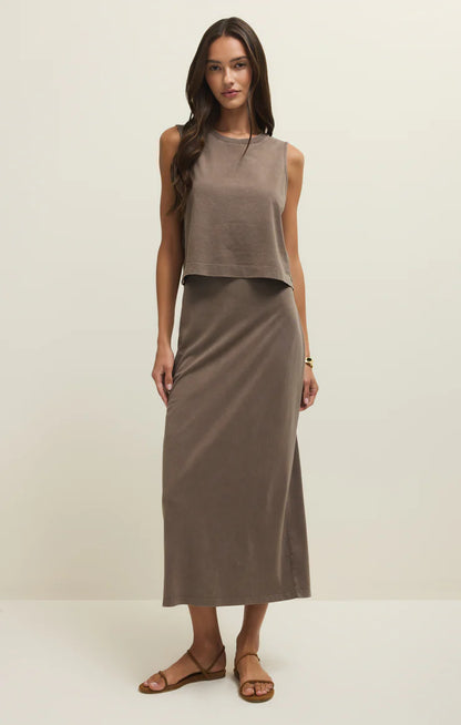 Gail Midi Skirt - Perfectly Taupe