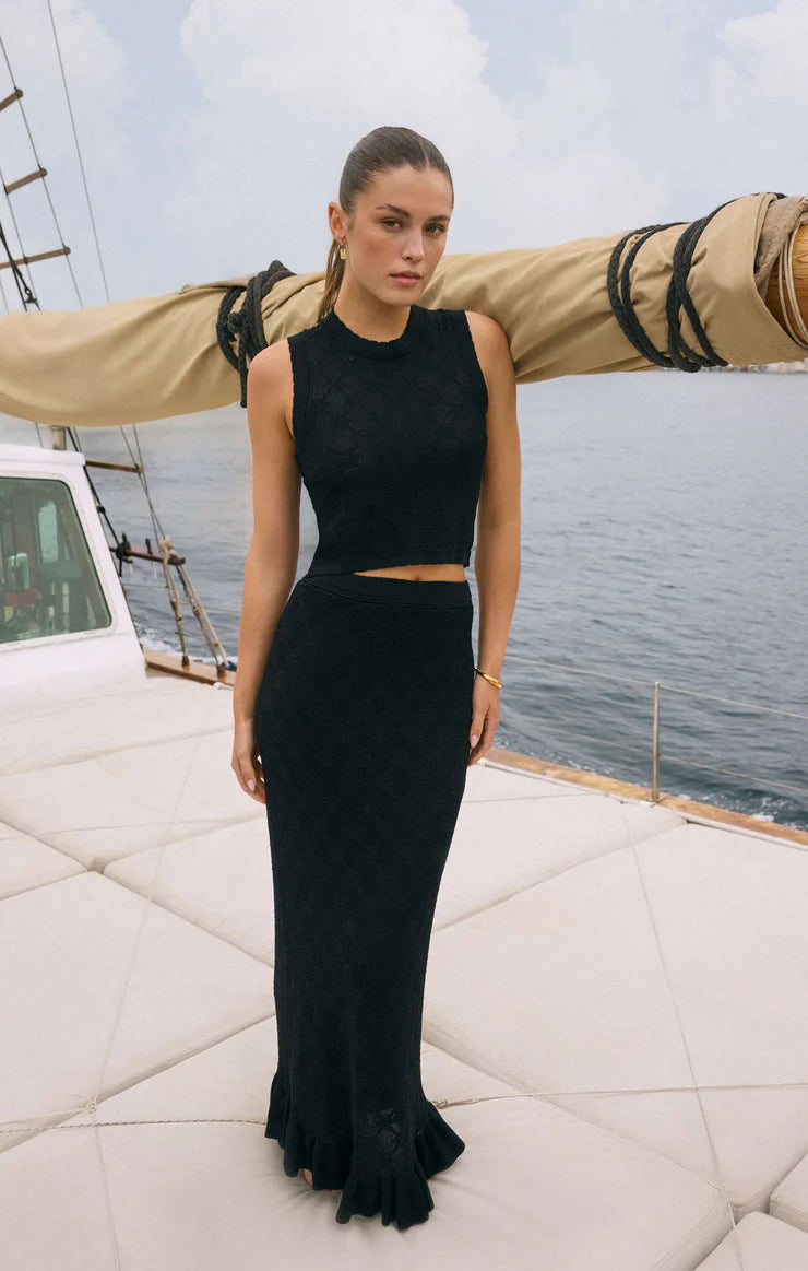 Ramona Jacquard Sweater Skirt - Black