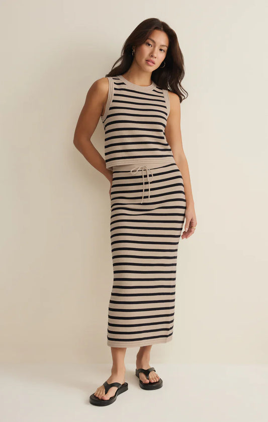 Emori Striped Skirt - Natural