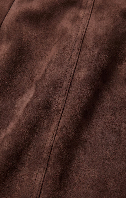 Perri Suede Mini Skirt - Dark Chocolate