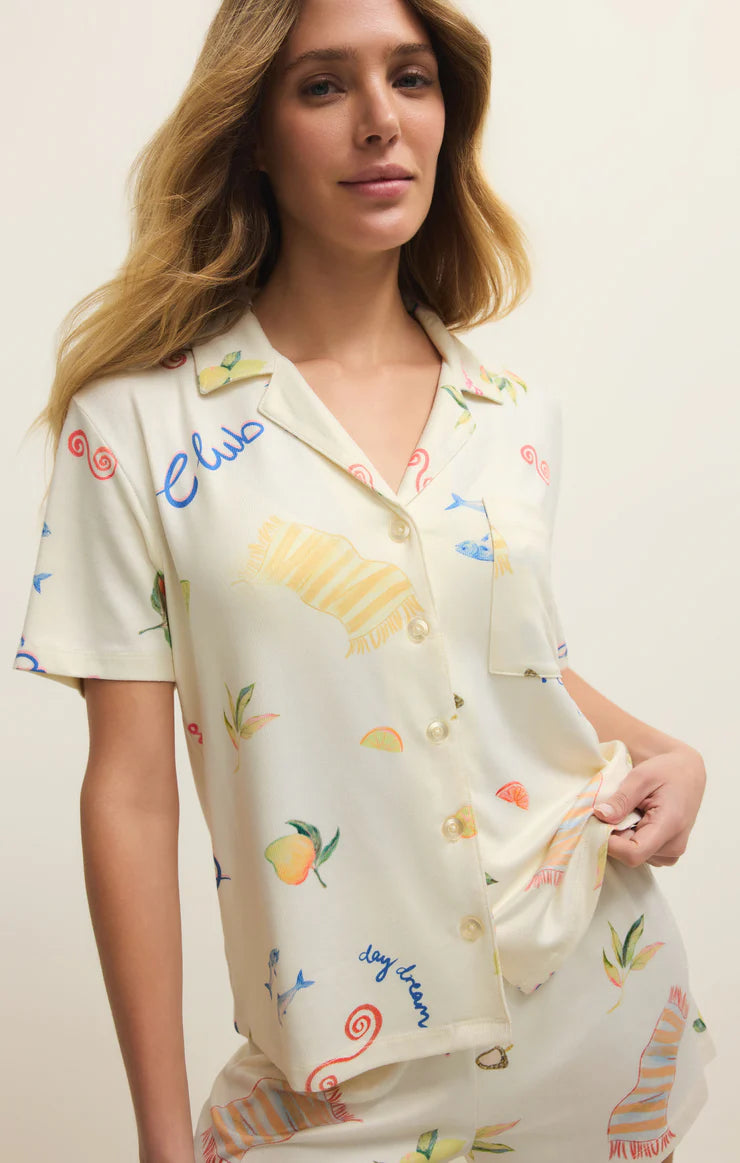 Beach Days PJ Top - Vanilla Ice
