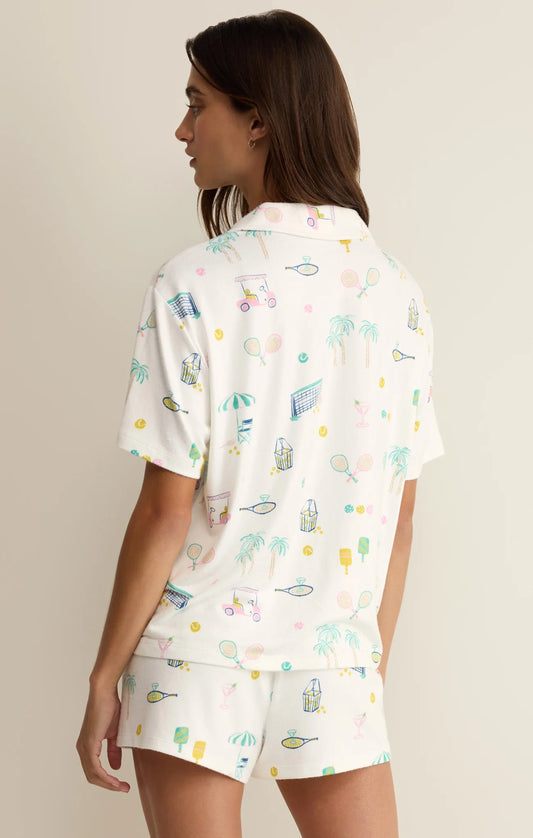 Court Sports PJ Top - White