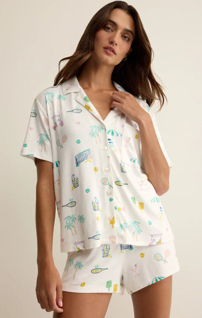 Court Sports PJ Top - White