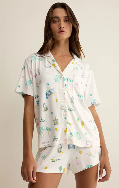 Court Sports PJ Top - White
