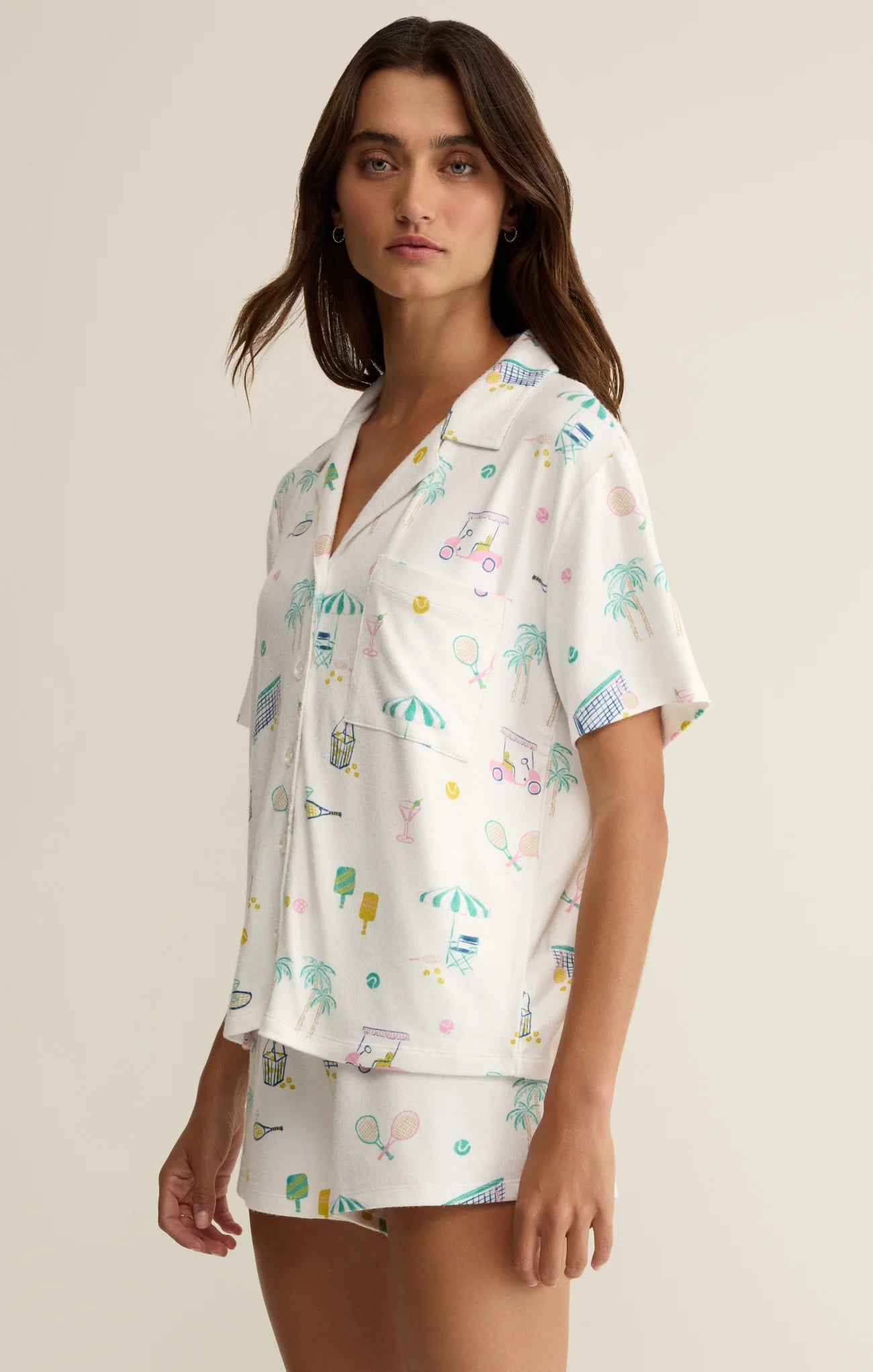 Court Sports PJ Top - White
