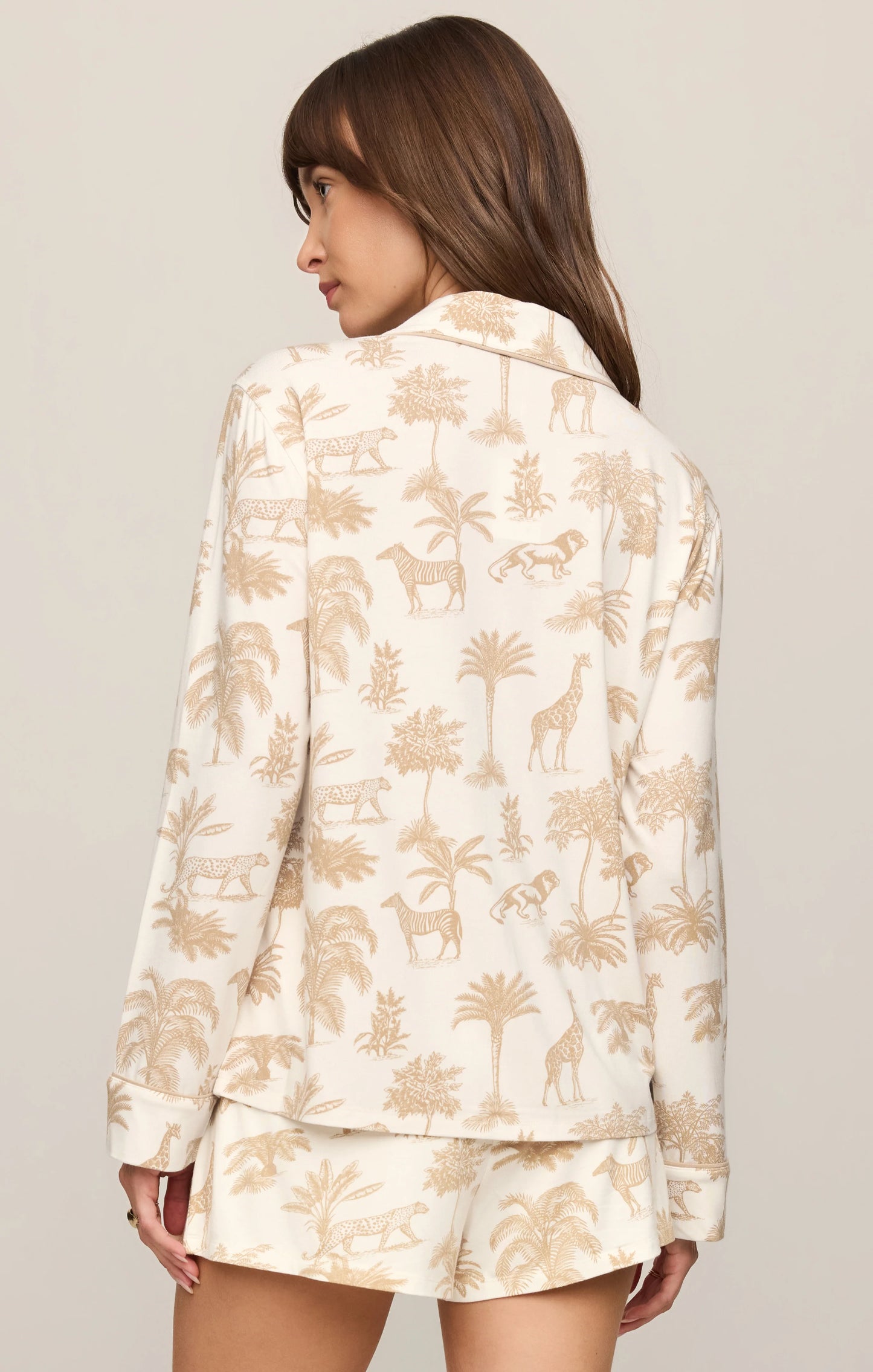 Safari PJ Long Sleeve Top - Bone