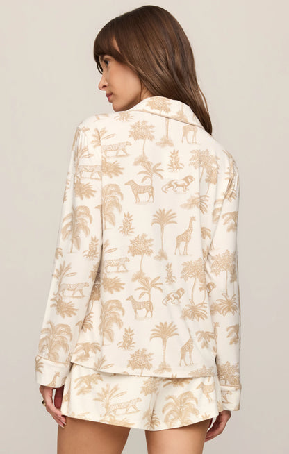 Safari PJ Long Sleeve Top - Bone