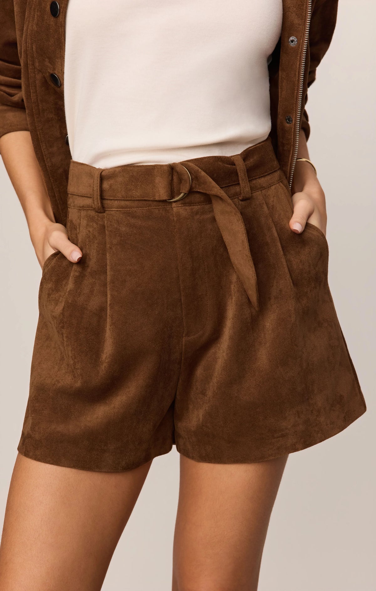 Ivory Suede Short - Saddle Suede
