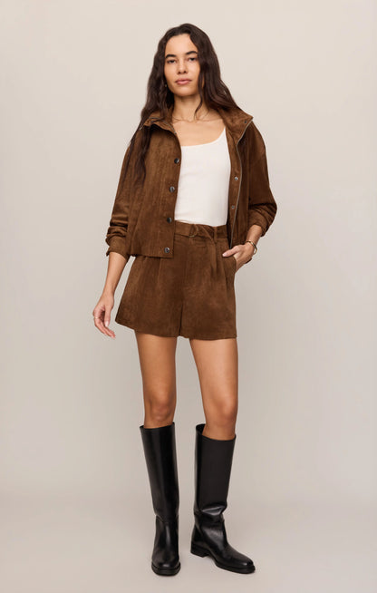 Ivory Suede Short - Saddle Suede