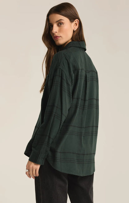 Z SUPPLY - River Plaid Button Up - Cyprus Green