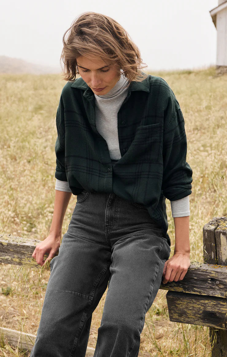 Z SUPPLY - River Plaid Button Up - Cyprus Green