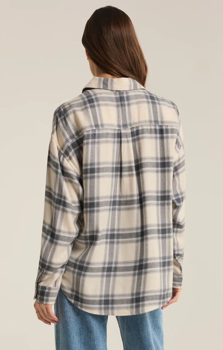 Z SUPPLY - River Plaid Button Up - Thunder Cloud