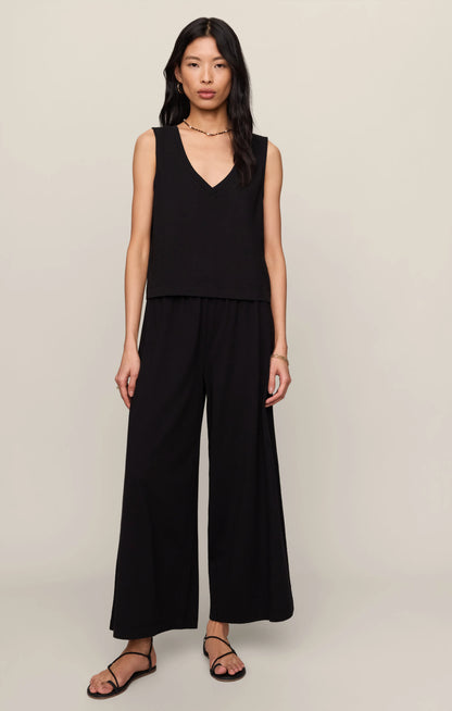 Sloane V-Neck Cotton Jersey Tank - True Black